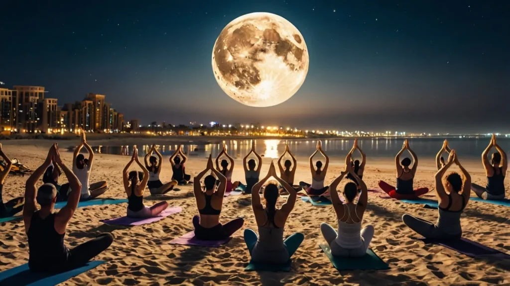 full moon beach yoga sessions in dubai best night yoga spots (2)