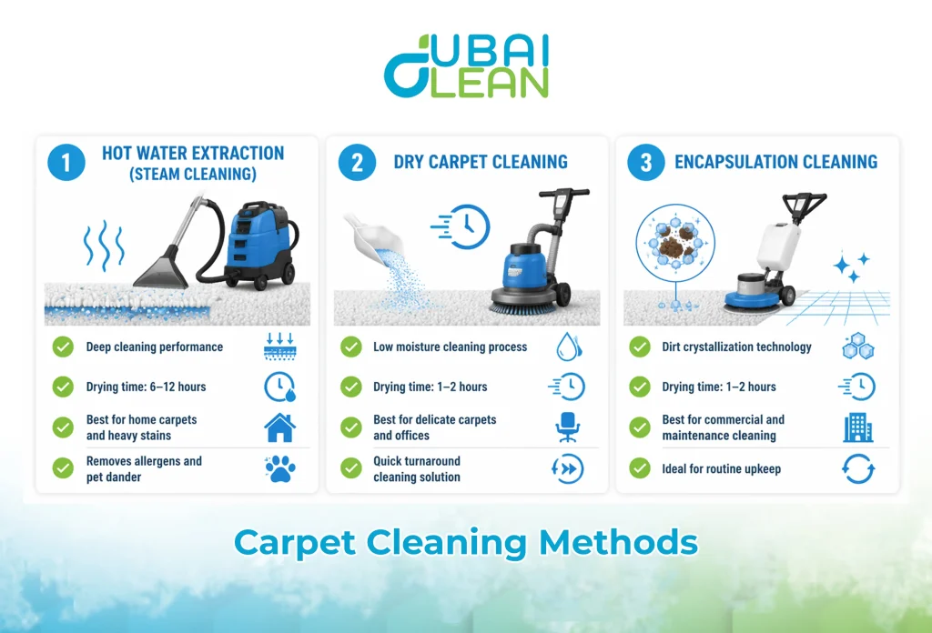 Carpet cleaning methods comparison chart