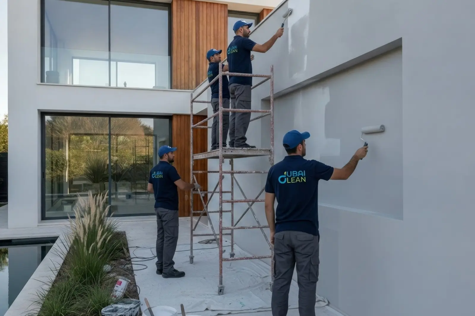 Professional house painting project in Abu Dhabi villa