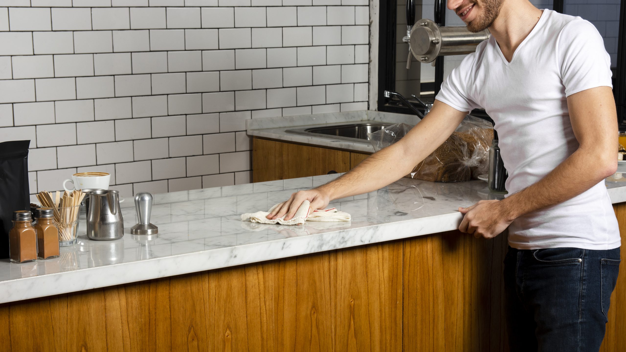 engineered marble top cleaning