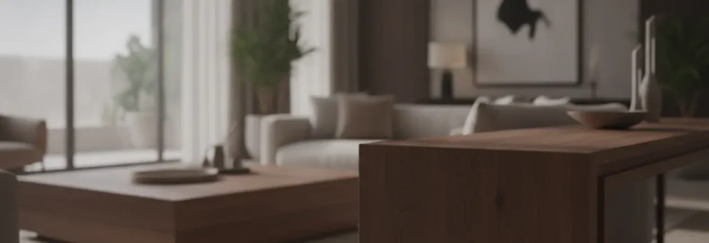 Dull wooden furniture in Abu Dhabi home interior
