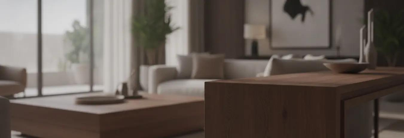 Dull wooden furniture in Abu Dhabi home interior