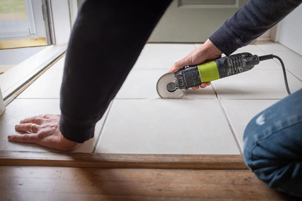cracked grout fixing