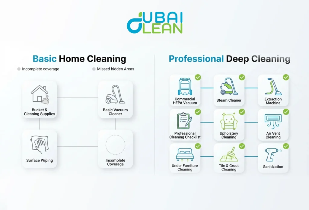 DIY cleaning vs professional deep cleaning comparison