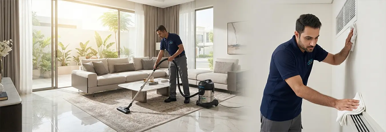 Professional deep cleaning of hidden areas inside an Al Wasl home