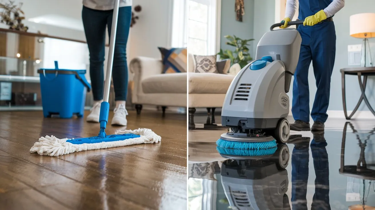 تنظيف الأرضيات والديكورات بنفسك مقابل التنظيف الاحترافي