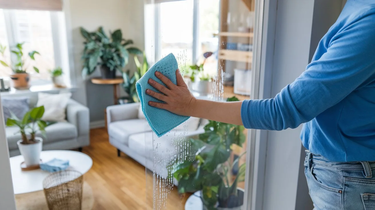 Eco-friendly cleaning products displayed on a countertop, representing sustainable cleaning practices for a greener home.
