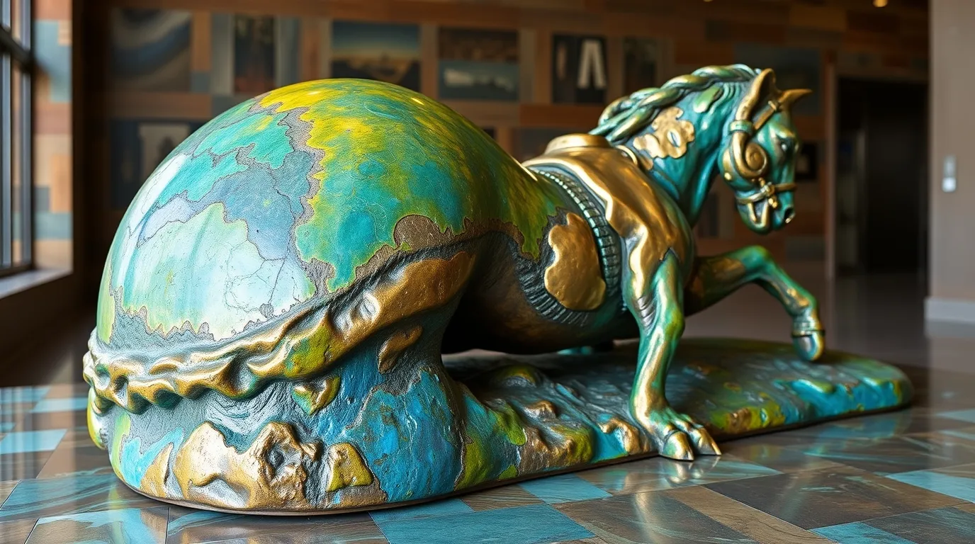 cast bronze sculpture of expert gym & sports center painting services in dubai, electric vivid colors, antique patina finish, highly detailed surface