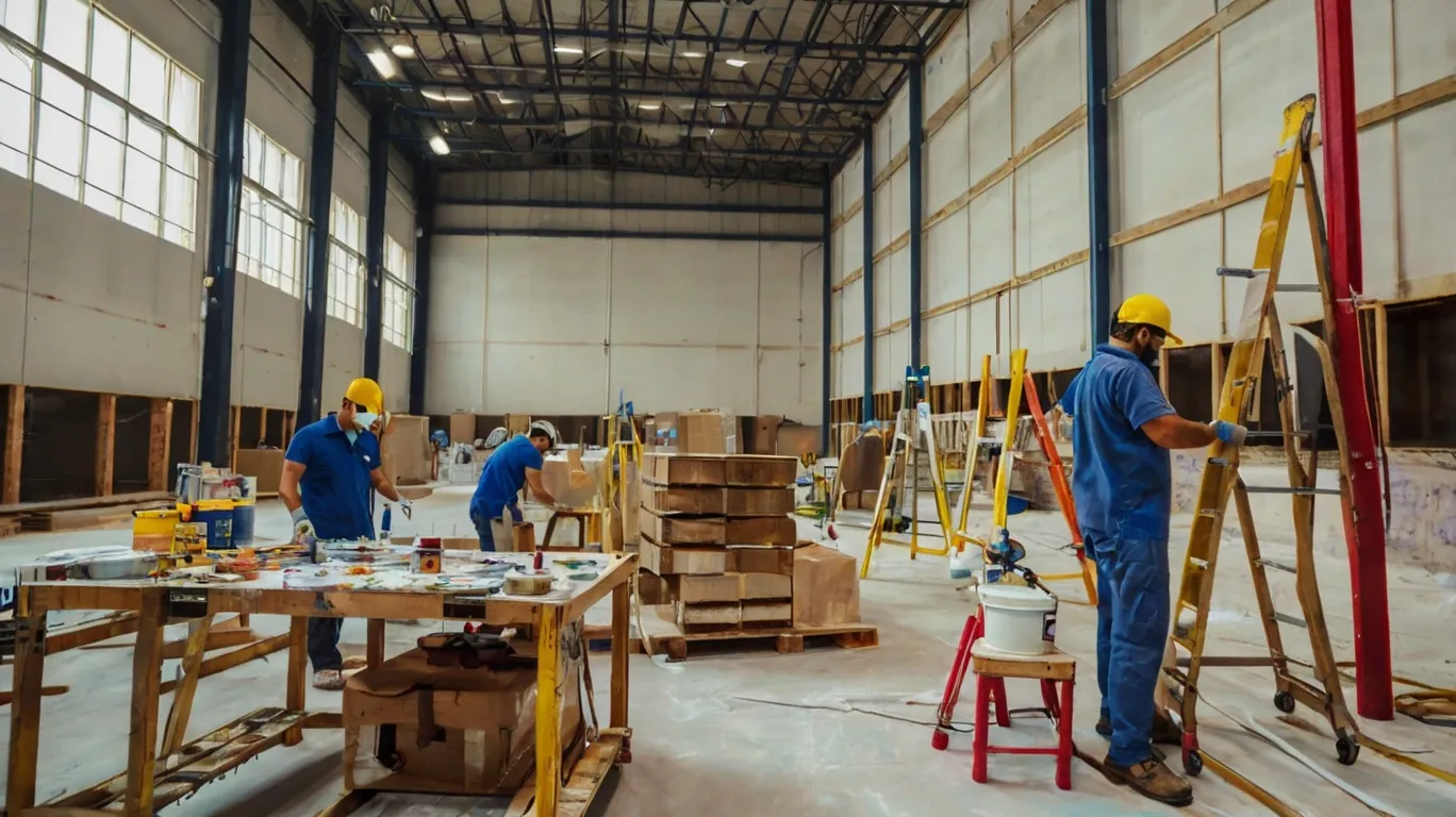 interior view of a freshly painted warehouse in dubai, uae (2)