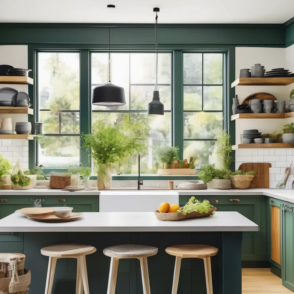 An amazing display of the kitchen neatly colored with bright paint.