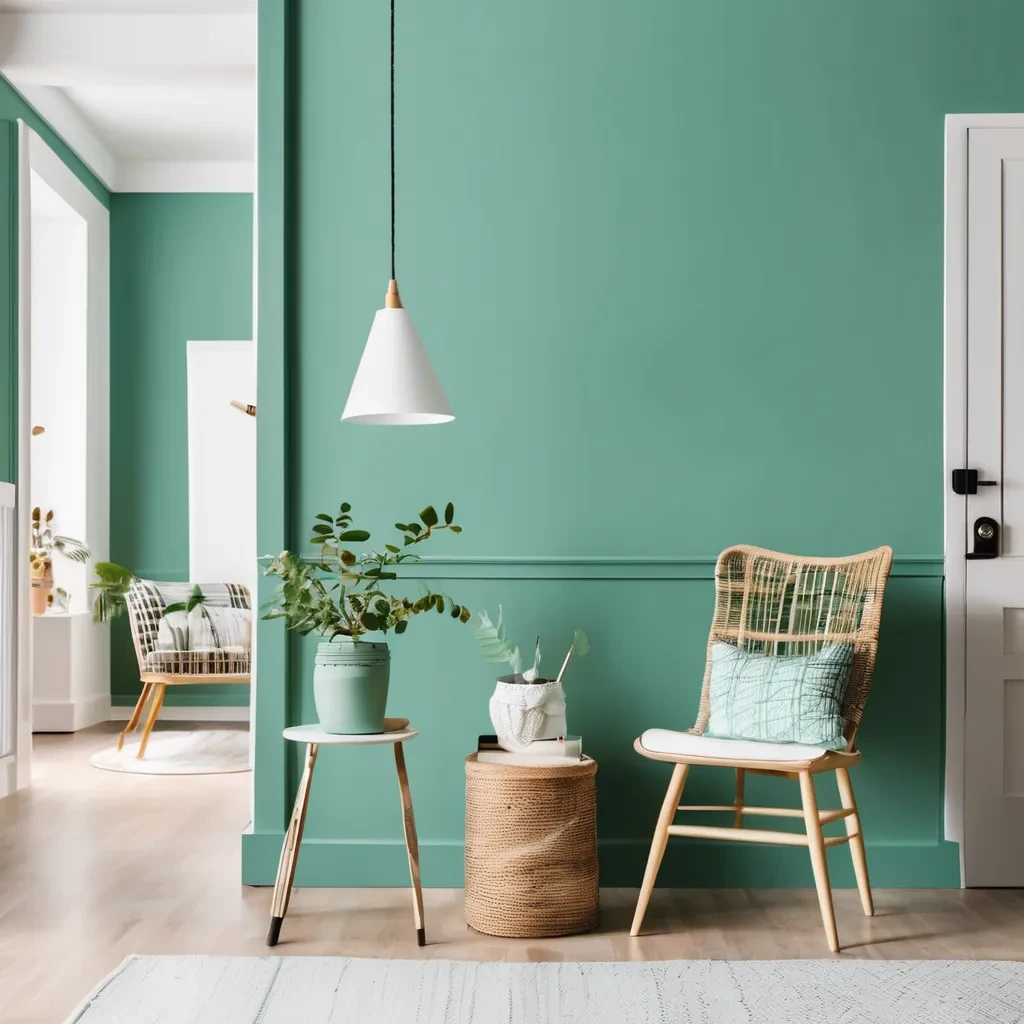 Green wall painting designs 