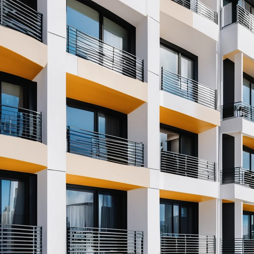  Amazing bright orange color painted on the outside of the apartment 