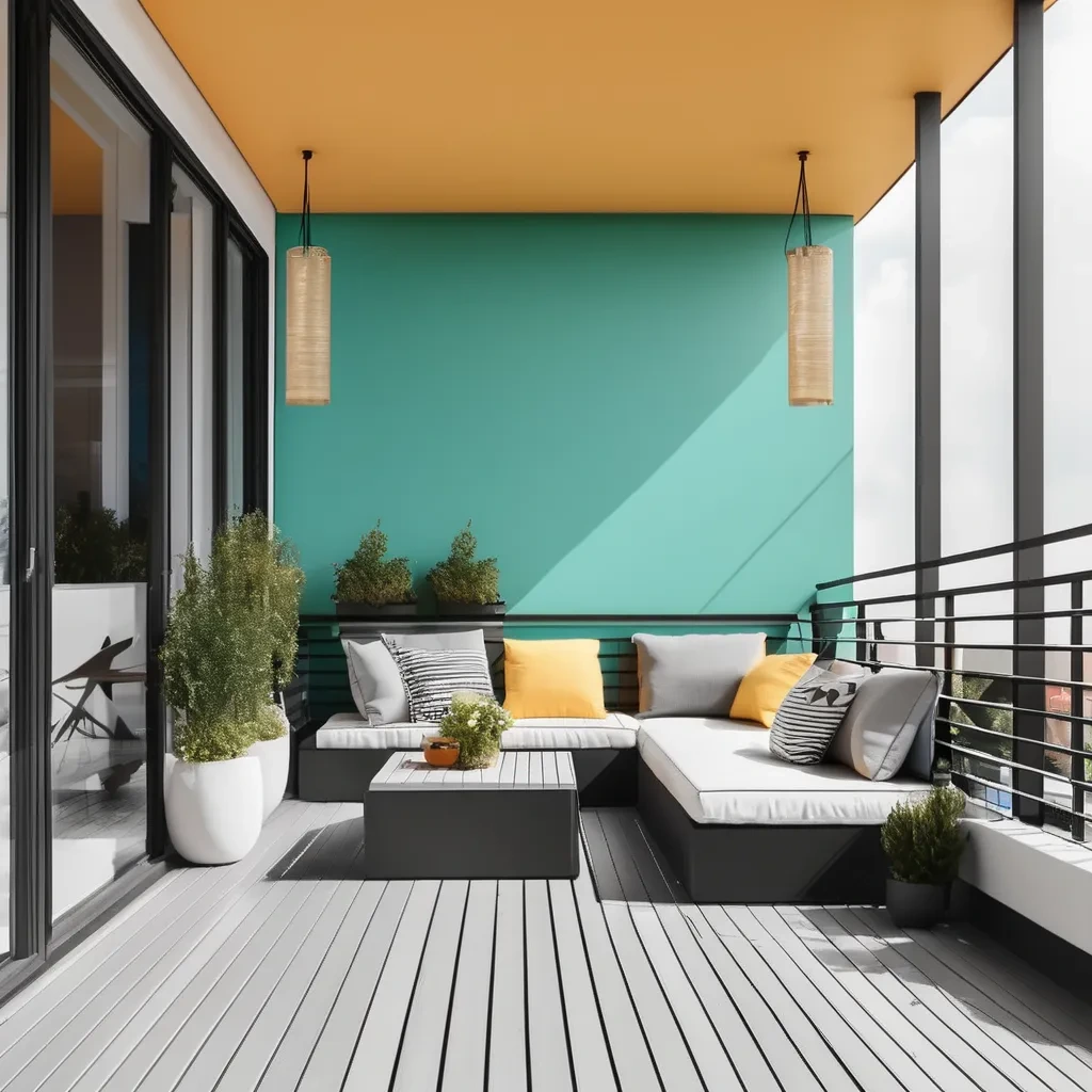 The Balcony neatly painted with multi-color paints