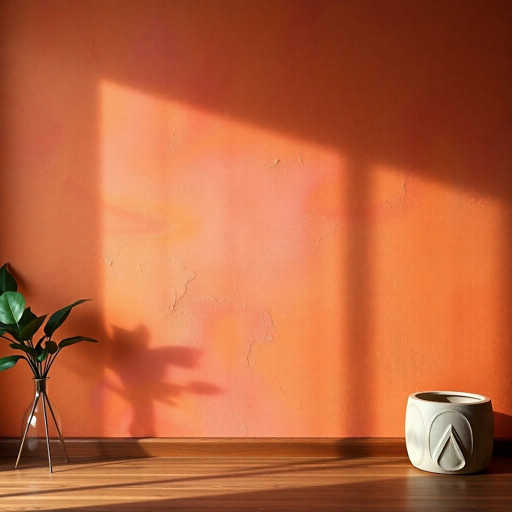 a professional photograph of a premium wall texture painting, warm and slightly dark, featuring gentle soft light and vibrant complementary colors. the style is fine art, with contrasting colors, bal