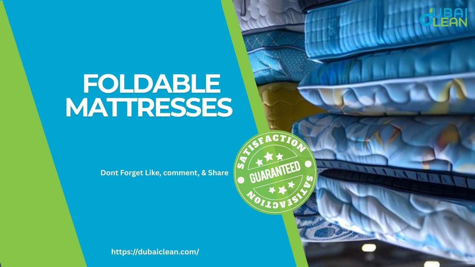 Foldable mattress folded and unfolded showing space-saving design in modern Dubai apartment