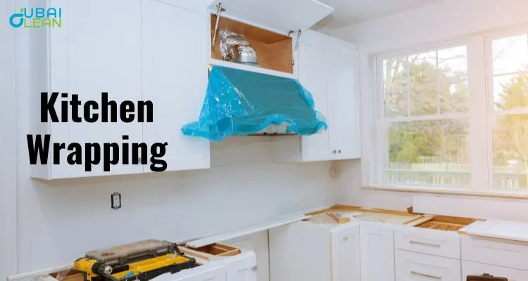 Kitchen wrapping bay Dragon Mart Dubai vinyl installation process cabinet transformation
