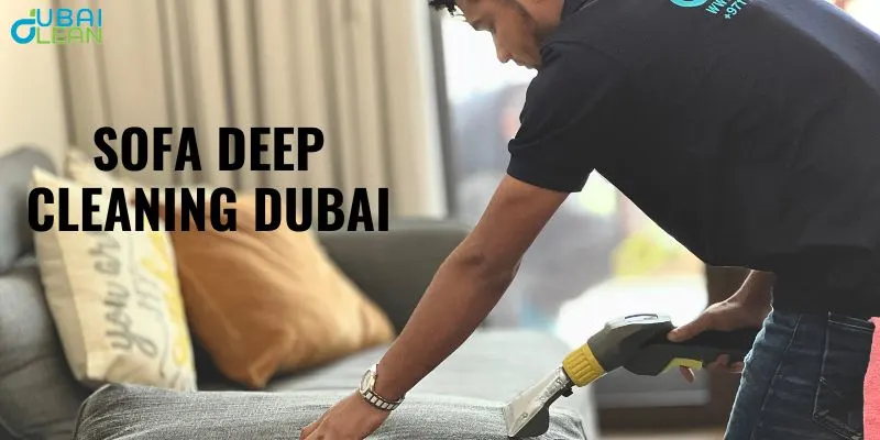 Before and after sofa cleaning service in Dubai showing pristine furniture restoration