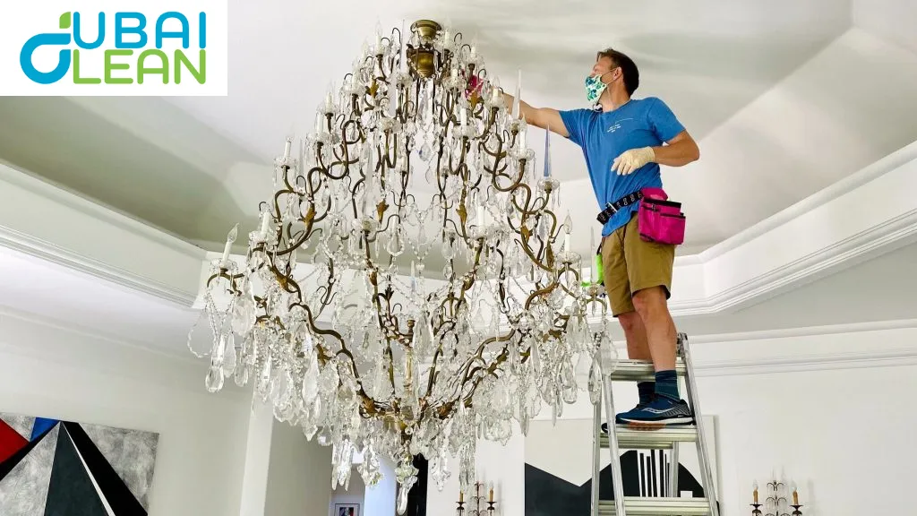 manual or lift access chandelier cleaning