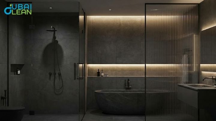 bathroom glass partition