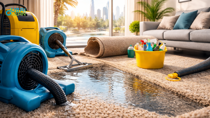dry soaked carpets after flood