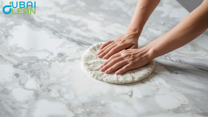 polish marble floor by hand