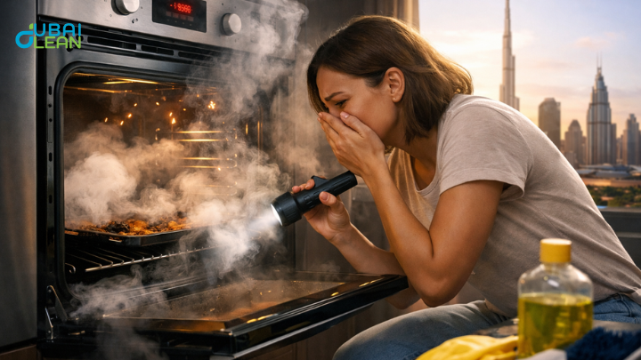 why is my oven smoking while preheating